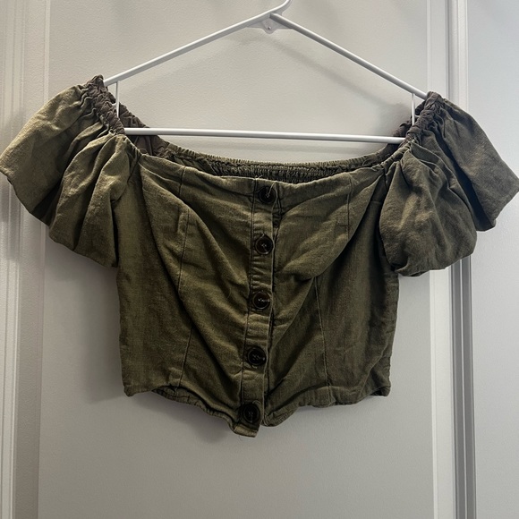 Army green crop top size small - Picture 1 of 1